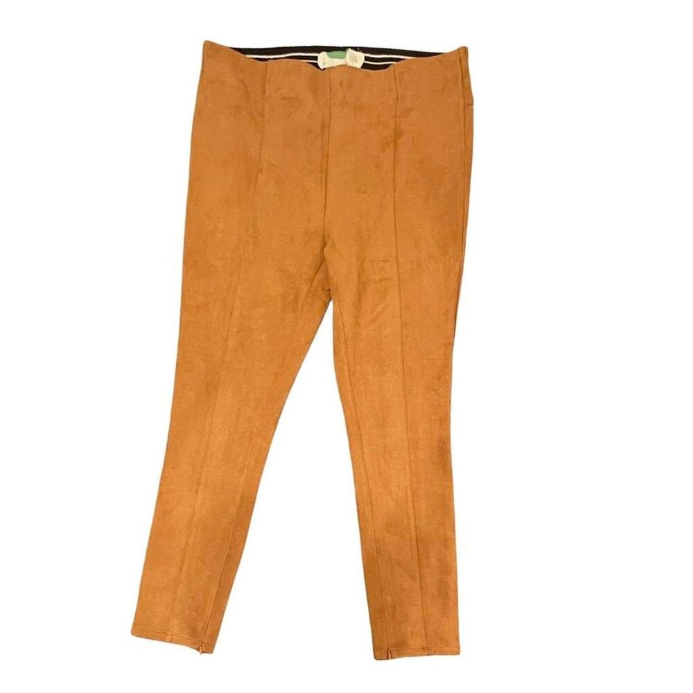 Anthropologie Faux Suede High-Waist Pants in Camel (Size 32)